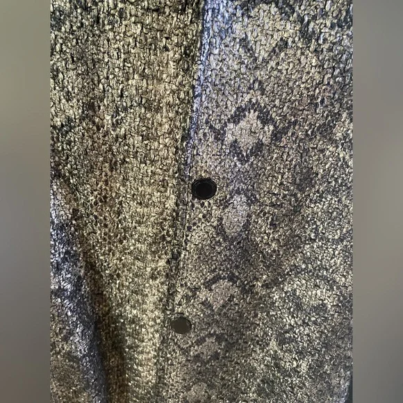 UNCONDITIONAL London Black/Grey Metallic Snakeskin-effect Bomber